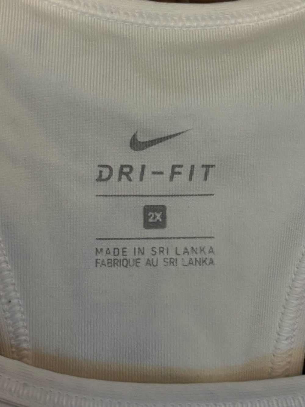 SET OF 2 | 2XL Nike Women’s White Dri-FIT Sports Bra - Supportive Racerback - Picture 3 of 9